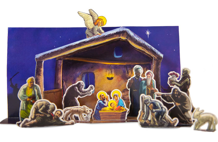 Zombie Attack! Creche Papercraft Set
