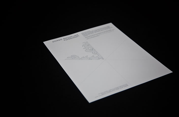 Zombie Snowflake Papercraft Pattern
