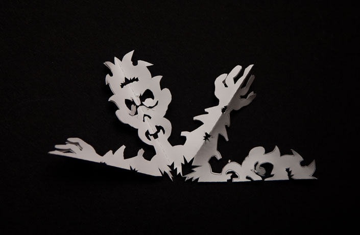 Zombie Snowflake Papercraft Template