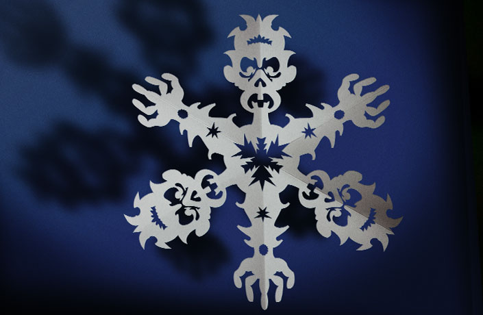 Zombie Snowflake Papercraft Template